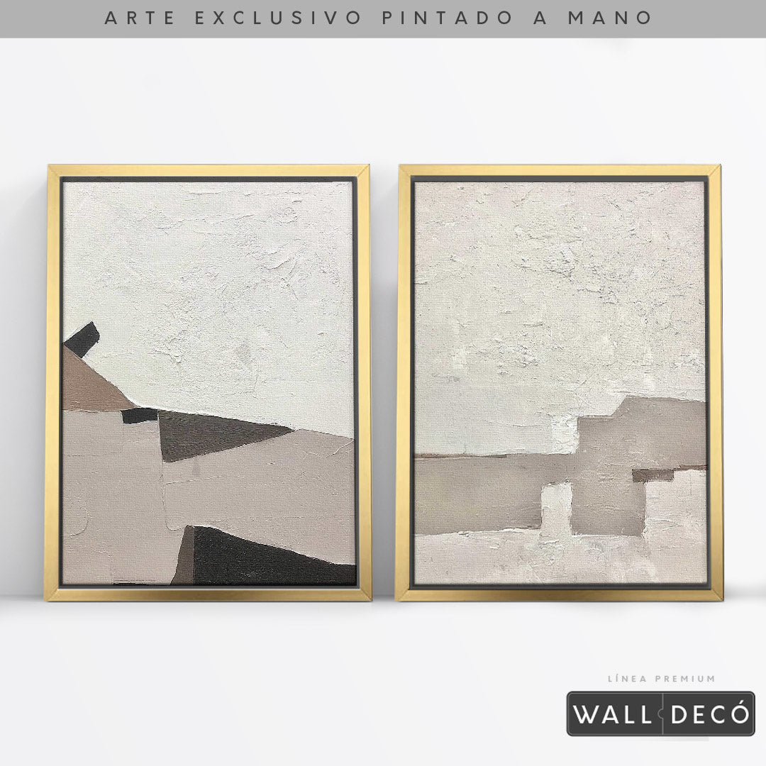 Díptico pintado a mano Belleza minimalista