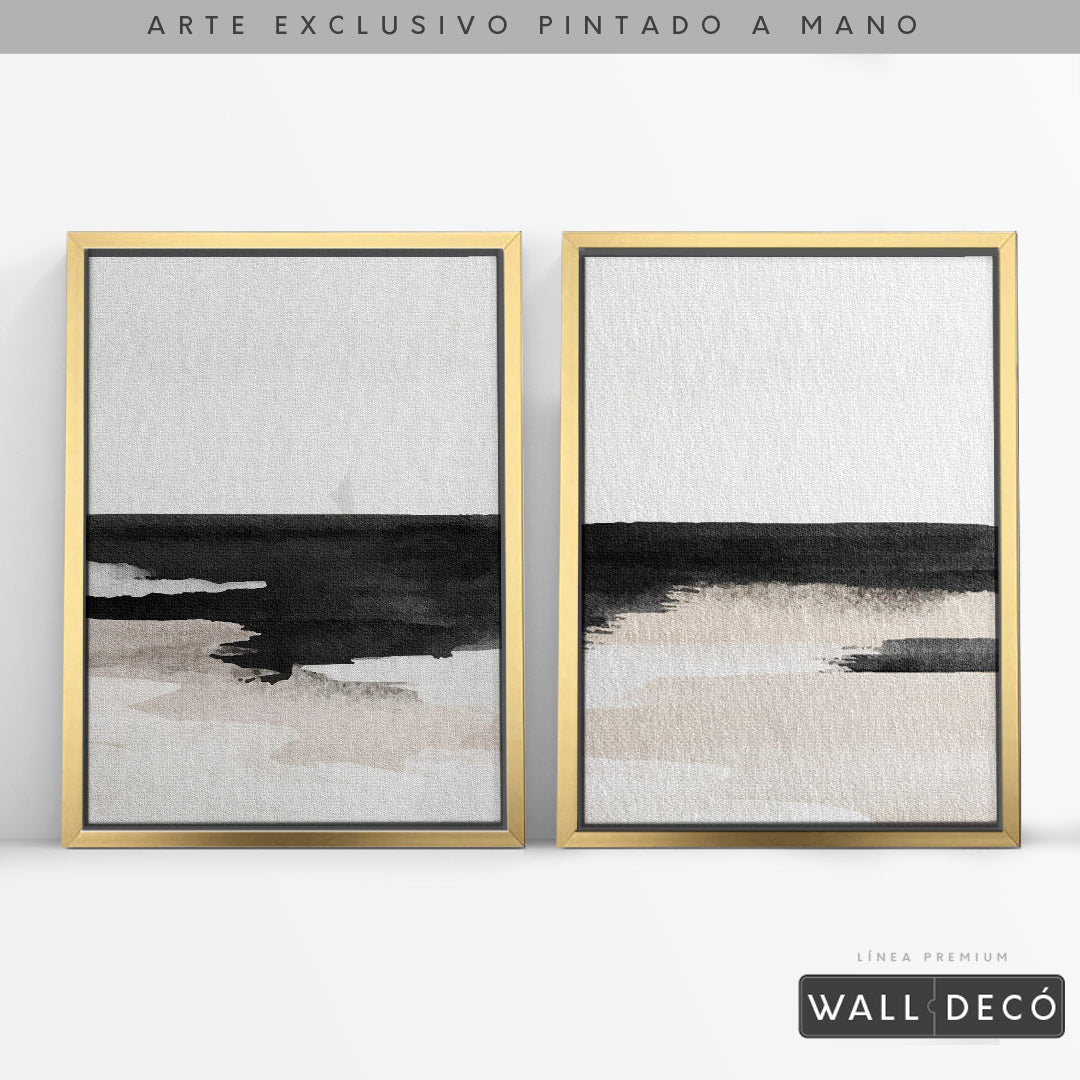 Díptico pintado a mano Horizonte atemporal