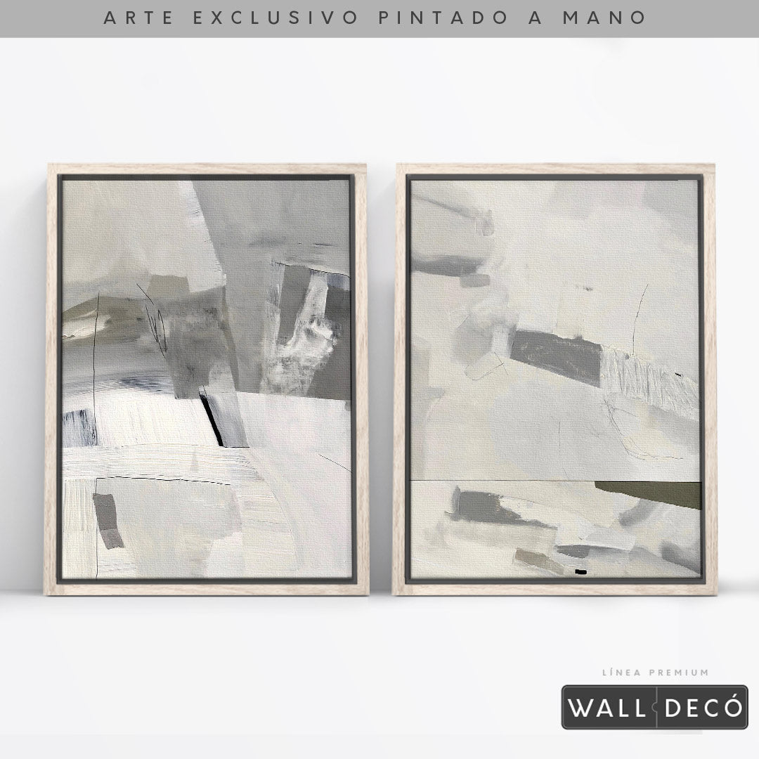 Díptico pintado a mano Elegancia minimalista