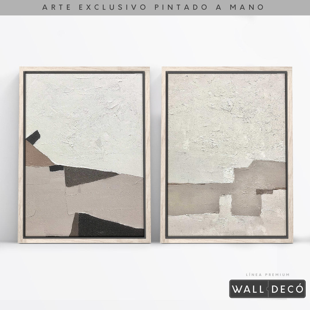 Díptico pintado a mano Belleza minimalista