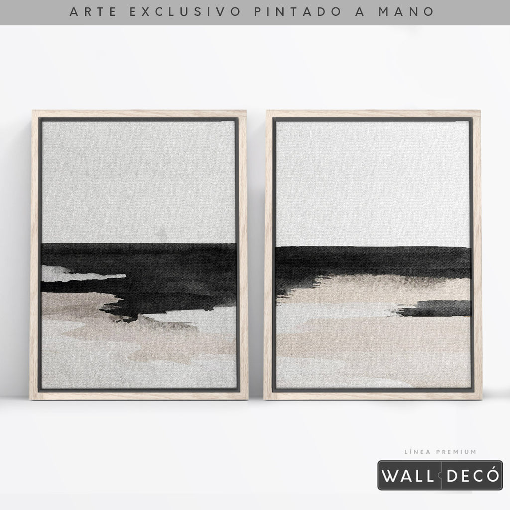 Díptico pintado a mano Horizonte atemporal