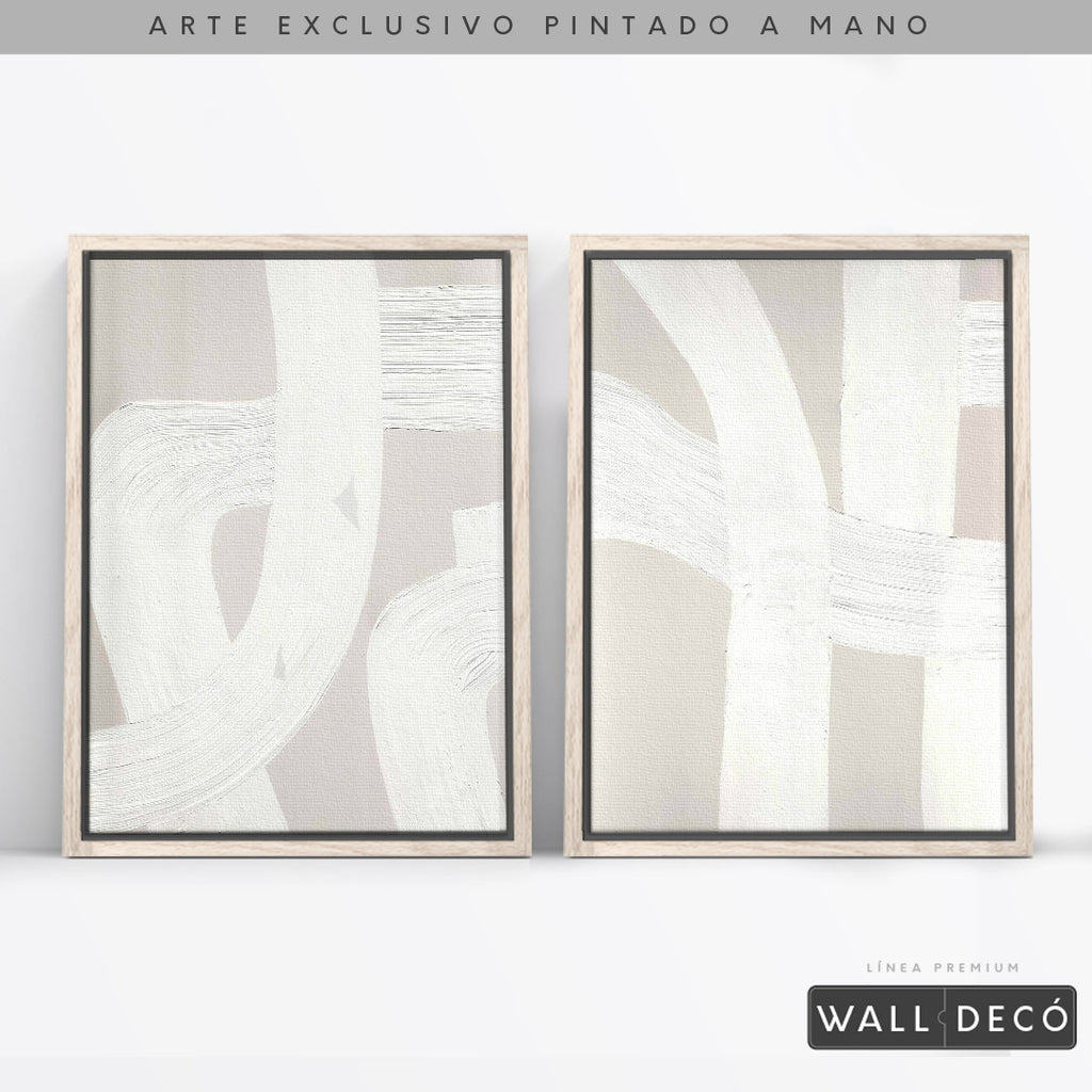 Díptico pintado a mano Pureza minimalista