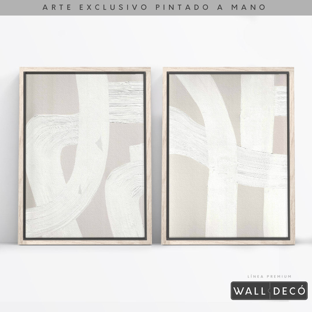 Díptico pintado a mano Pureza minimalista