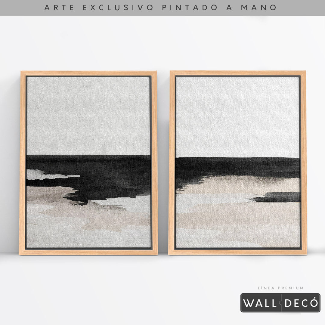 Díptico pintado a mano Horizonte atemporal