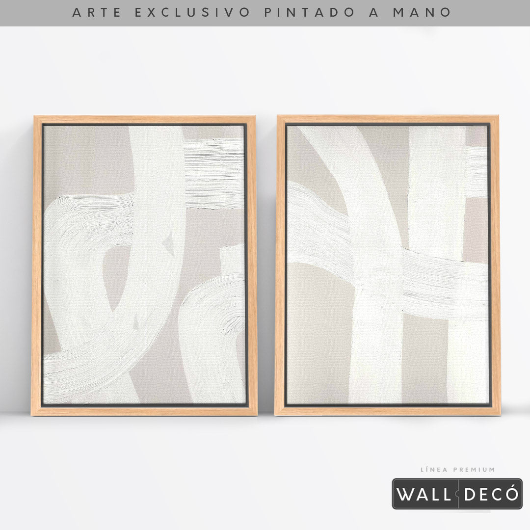 Díptico pintado a mano Pureza minimalista