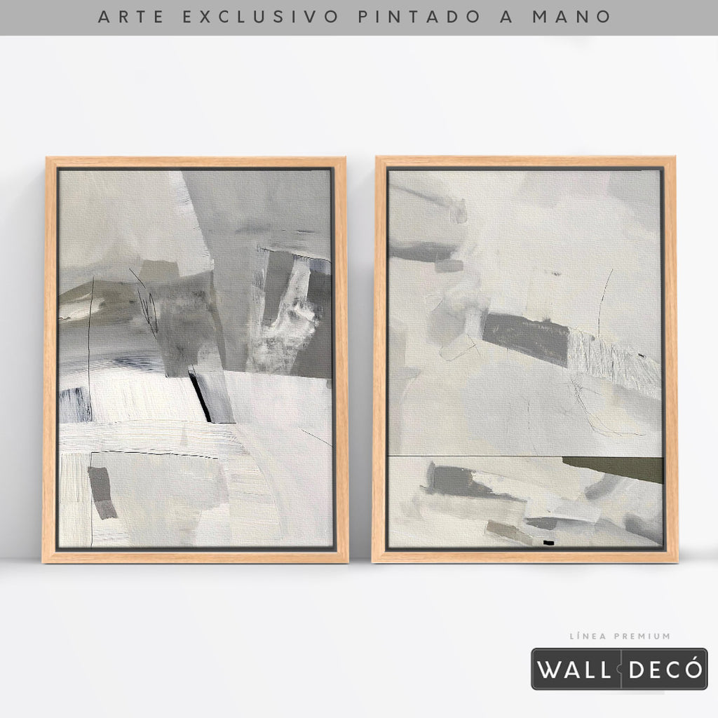 Díptico pintado a mano Elegancia minimalista