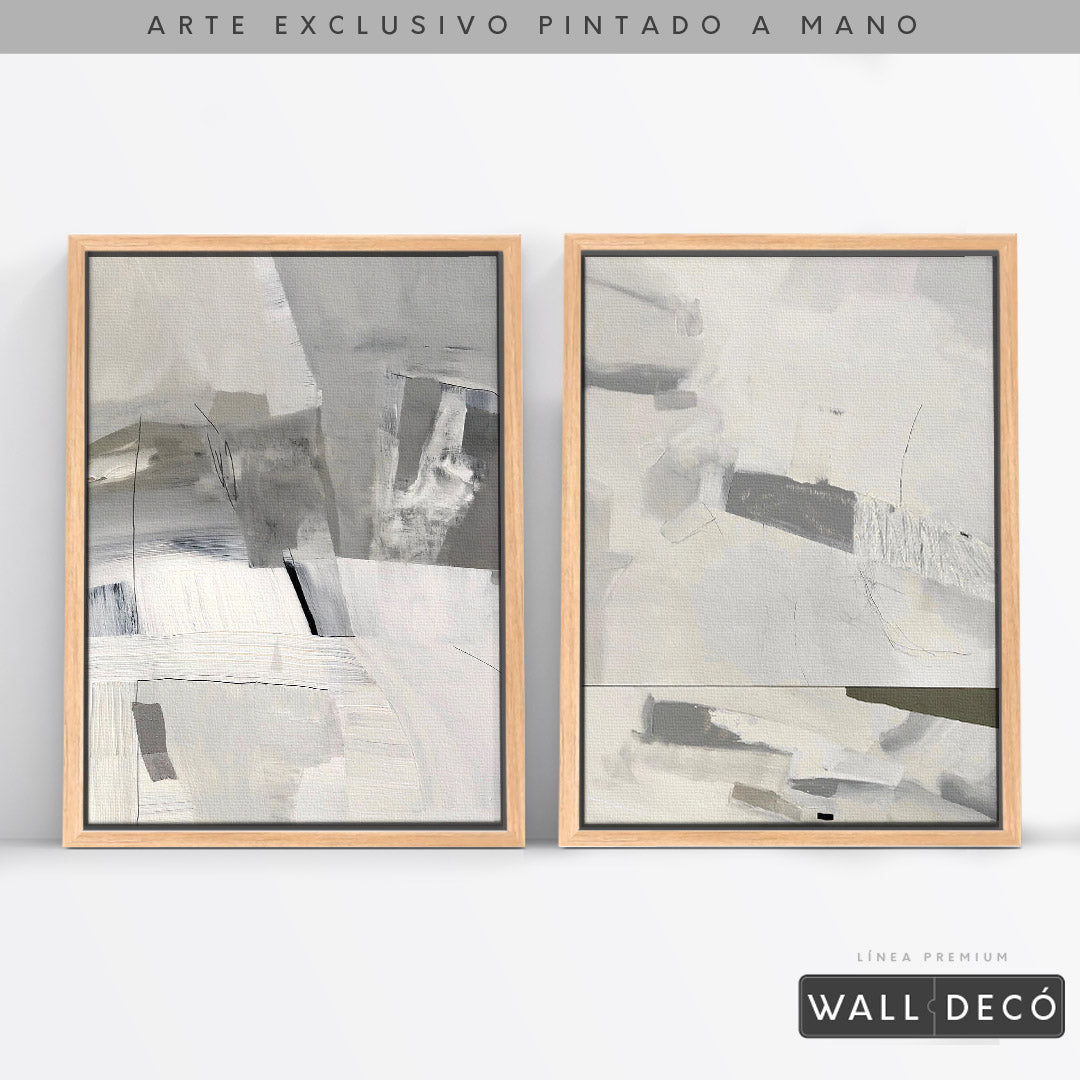 Díptico pintado a mano Elegancia minimalista