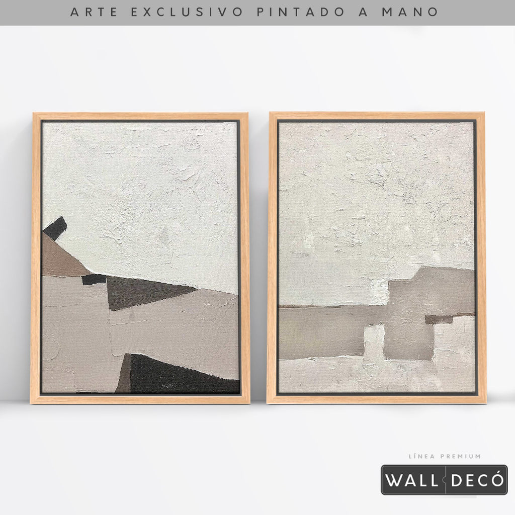 Díptico pintado a mano Belleza minimalista