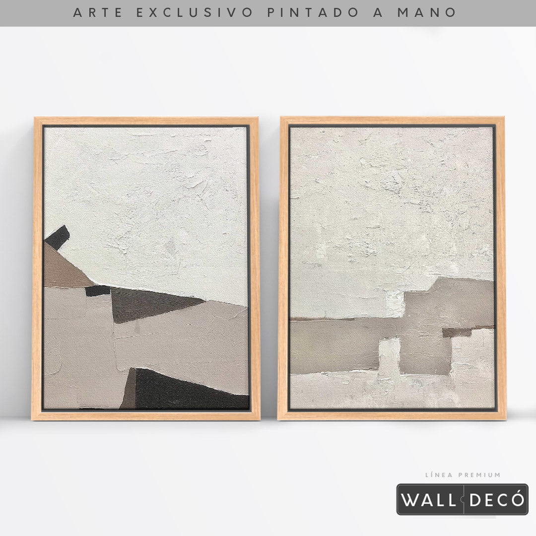 Díptico pintado a mano Belleza minimalista