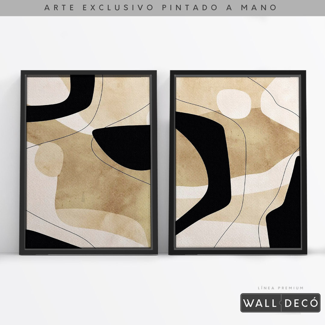 Díptico pintado a mano Armonía minimalista