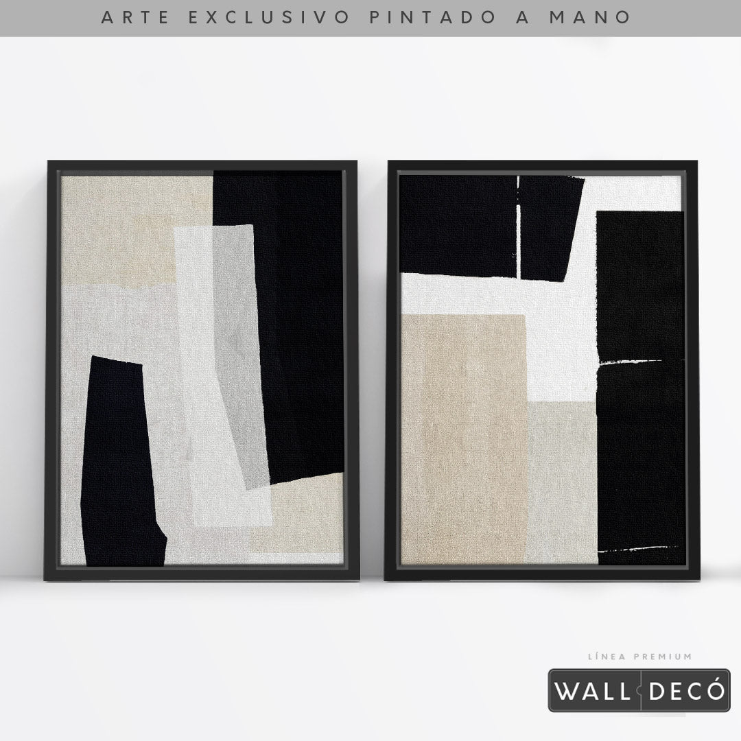 Díptico pintado a mano Minimalismo etéreo