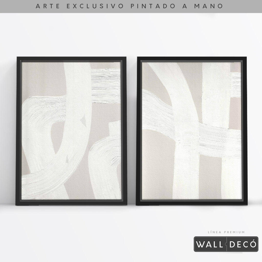 Díptico pintado a mano Pureza minimalista