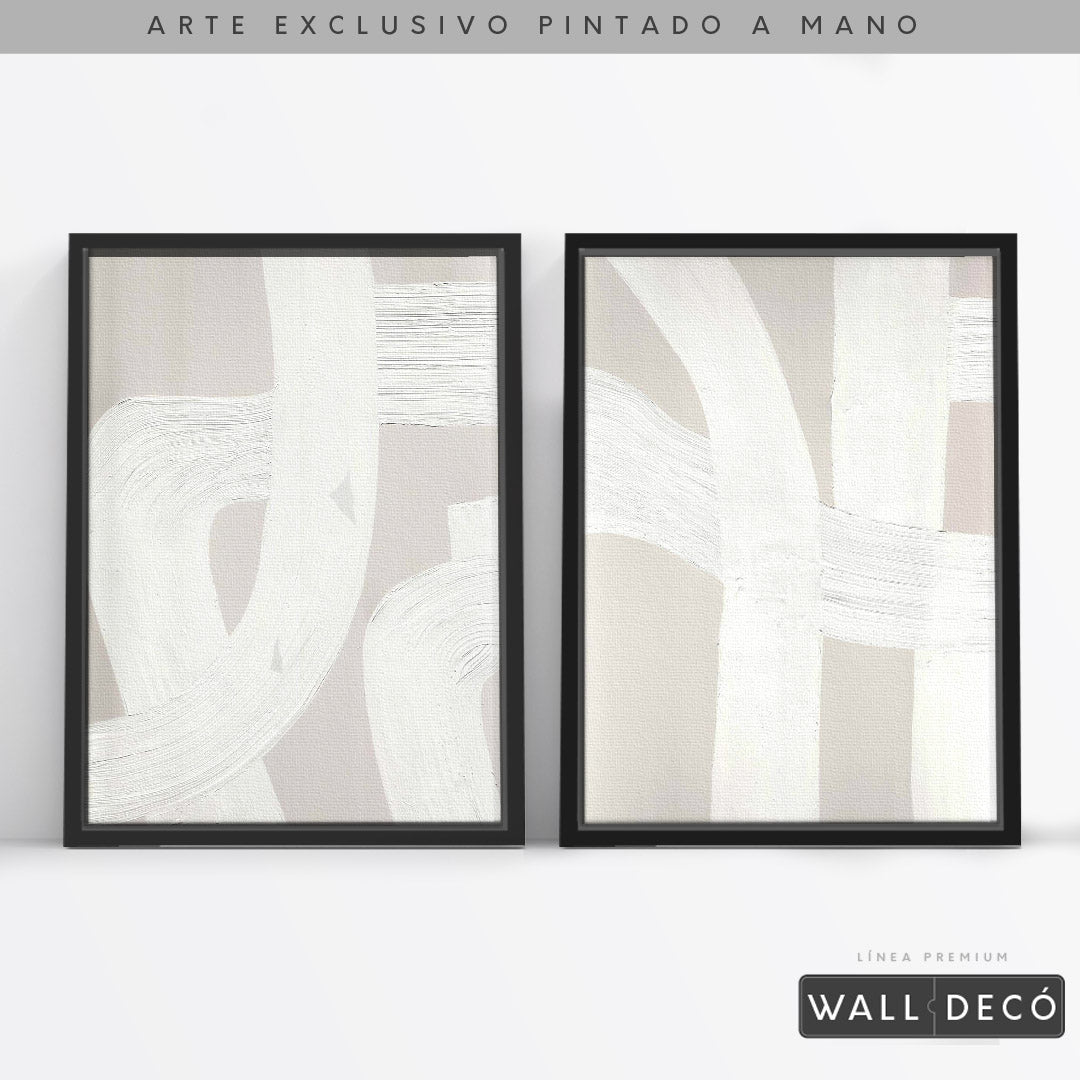 Díptico pintado a mano Pureza minimalista