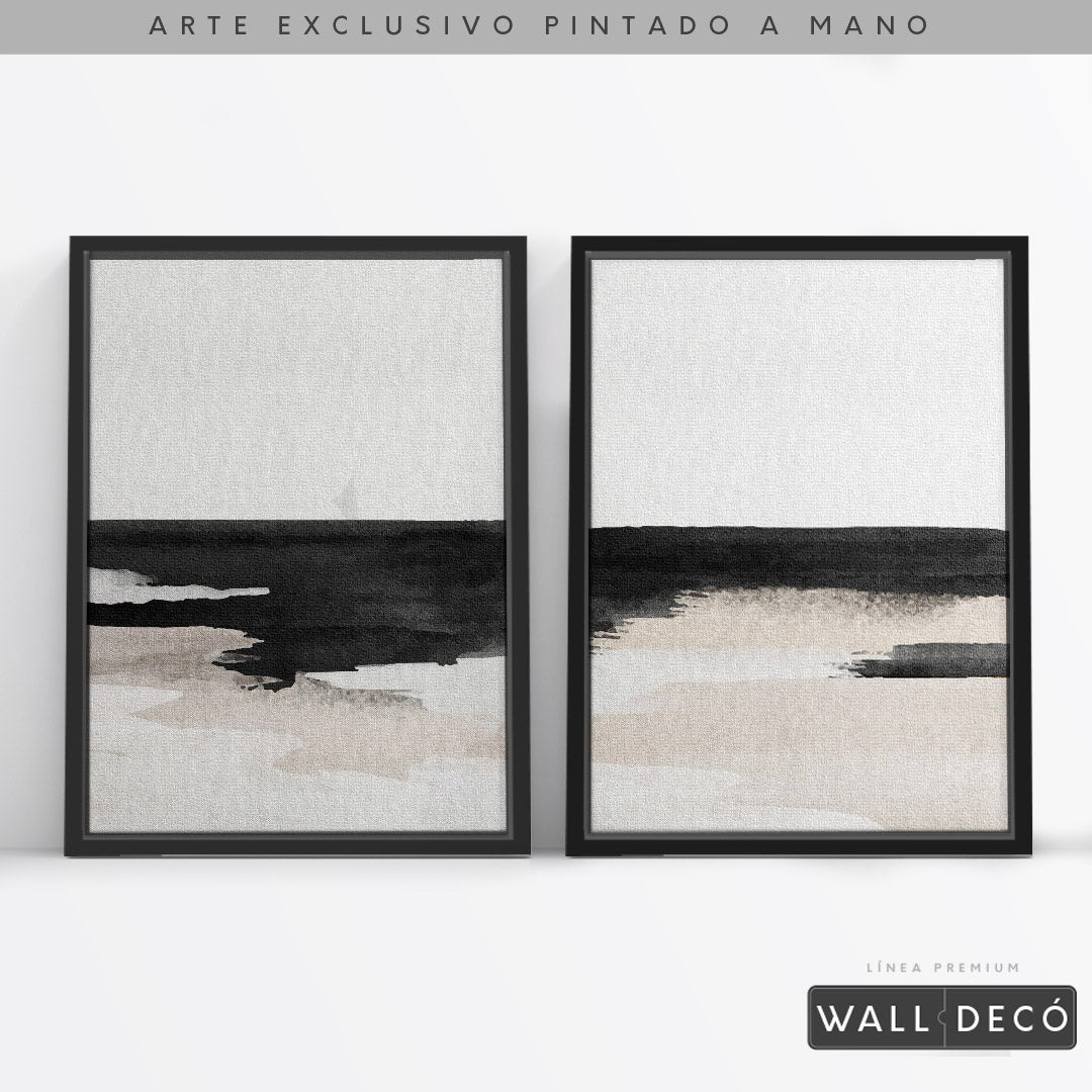 Díptico pintado a mano Horizonte atemporal