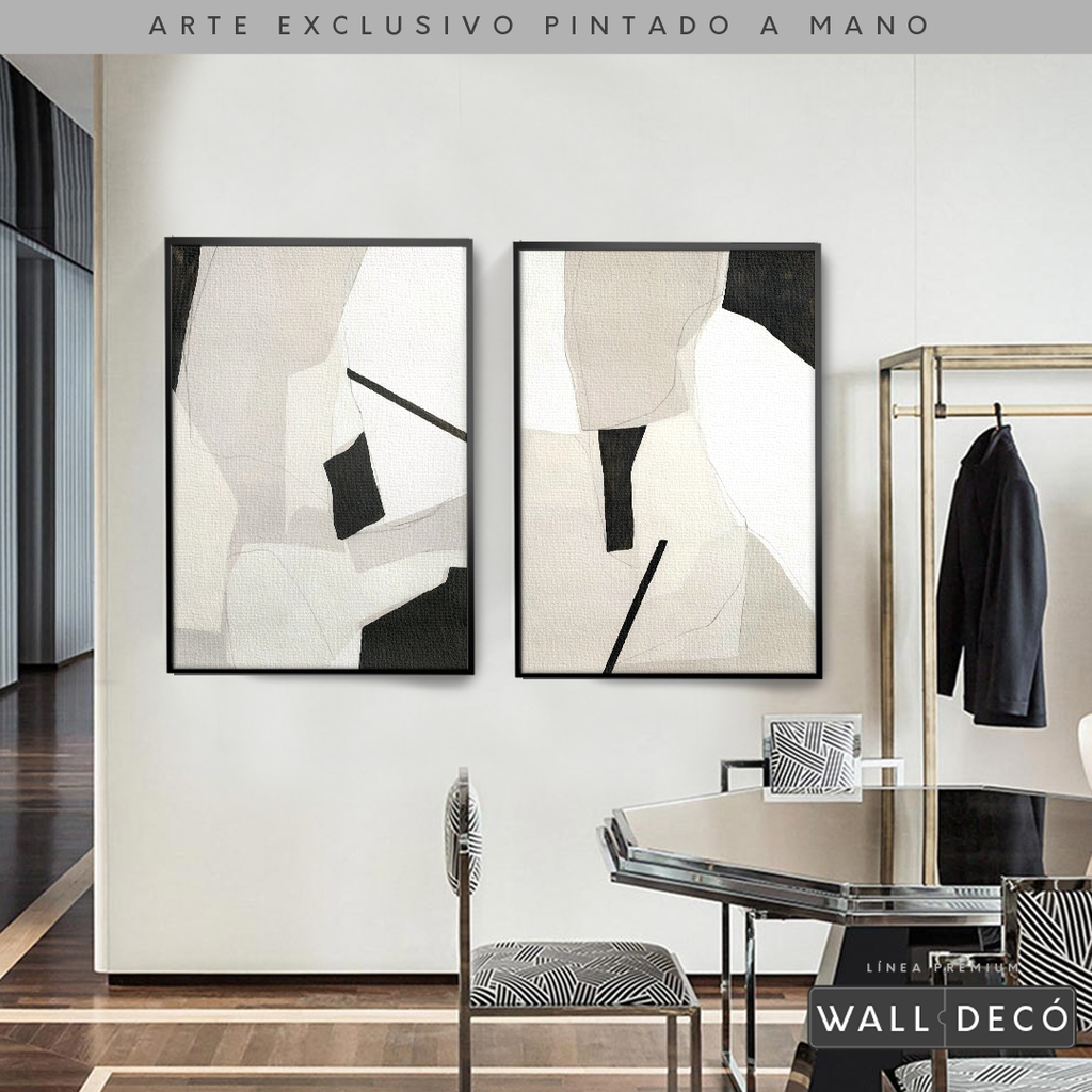 Díptico pintado a mano Esencia minimalista