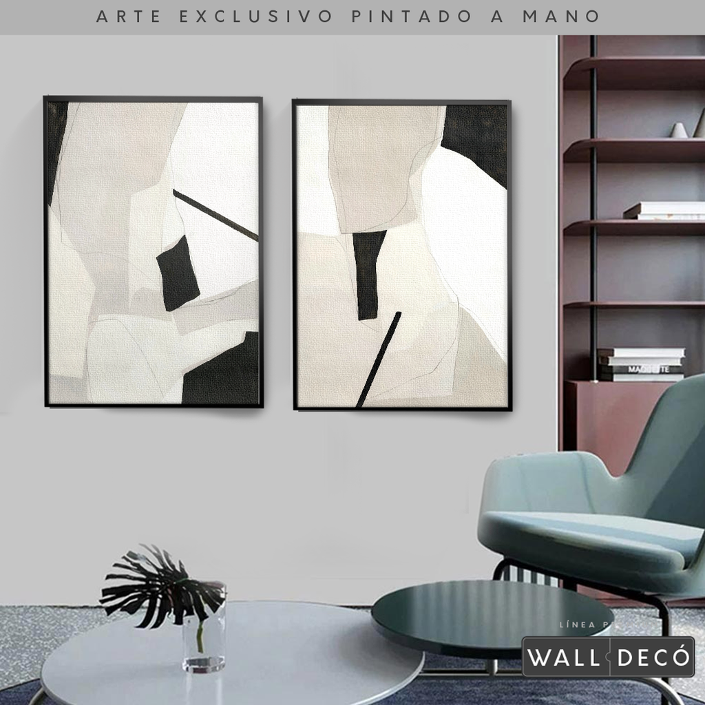 Díptico pintado a mano Esencia minimalista