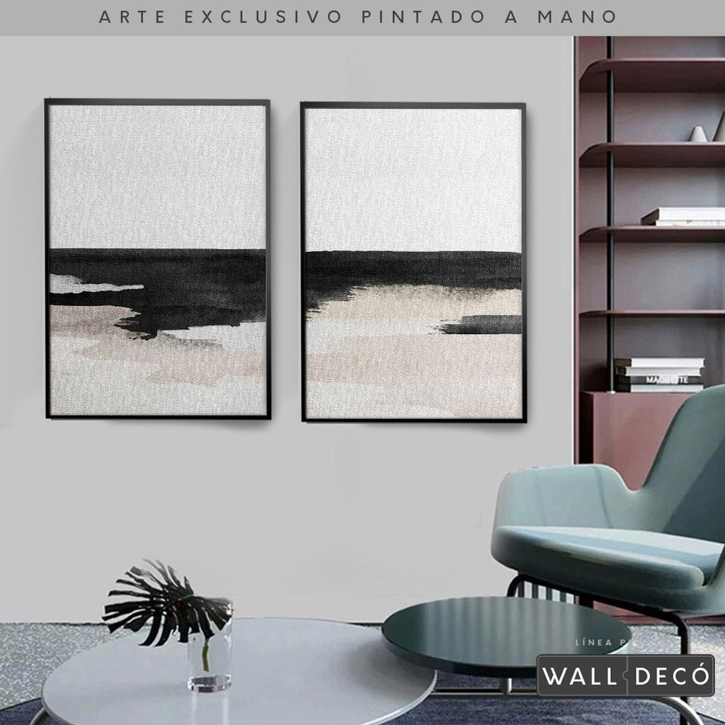 Díptico pintado a mano Horizonte atemporal