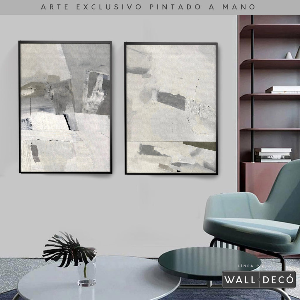 Díptico pintado a mano Elegancia minimalista