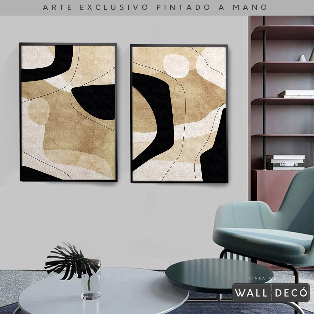 Díptico pintado a mano Armonía minimalista