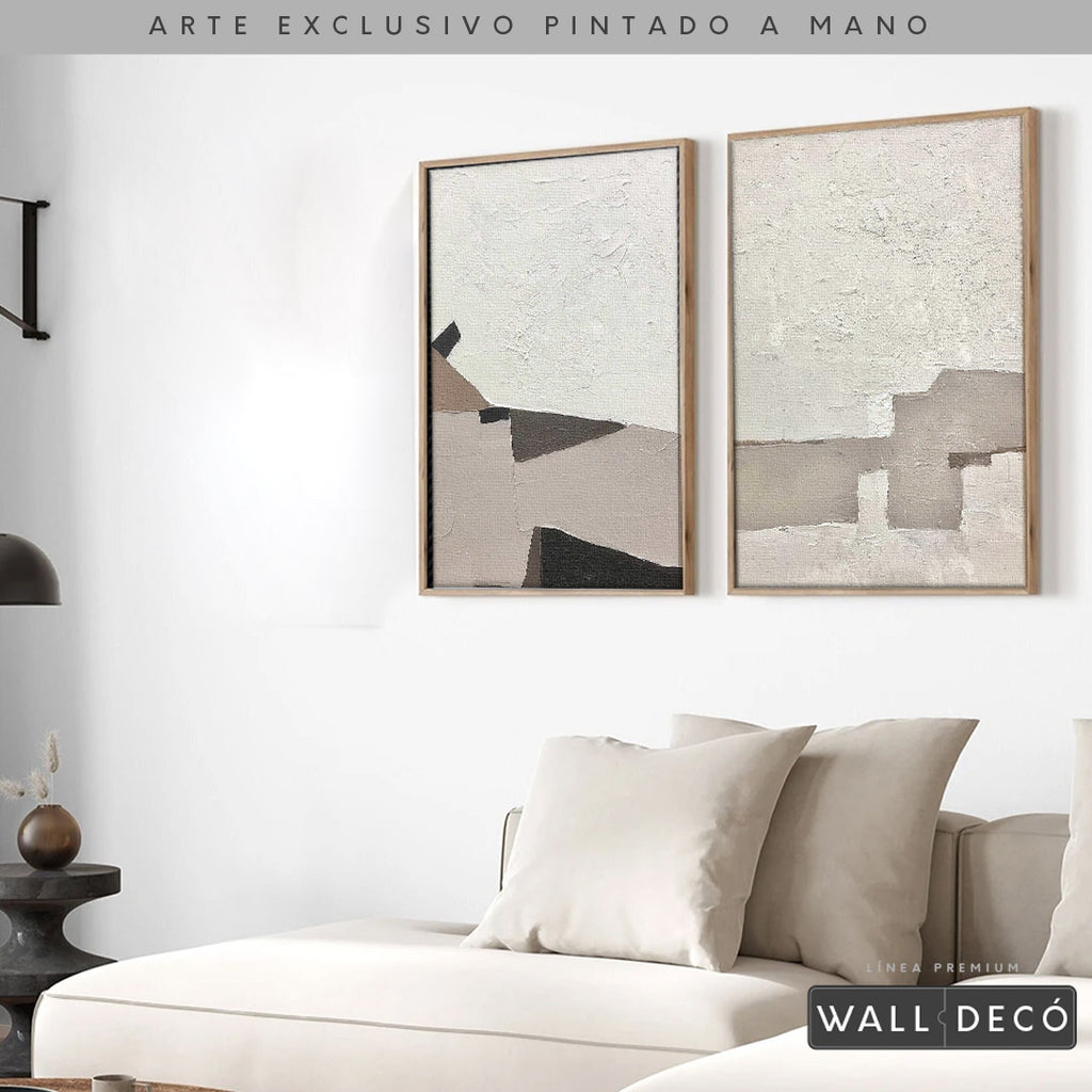 Díptico pintado a mano Belleza minimalista