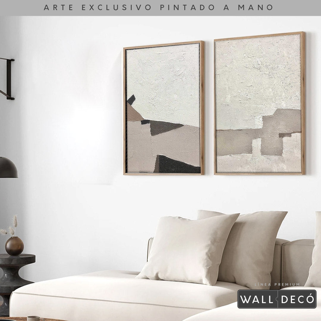 Díptico pintado a mano Belleza minimalista