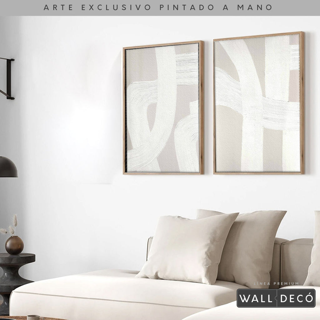 Díptico pintado a mano Pureza minimalista