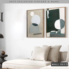 Díptico pintado a mano Geometría minimalista