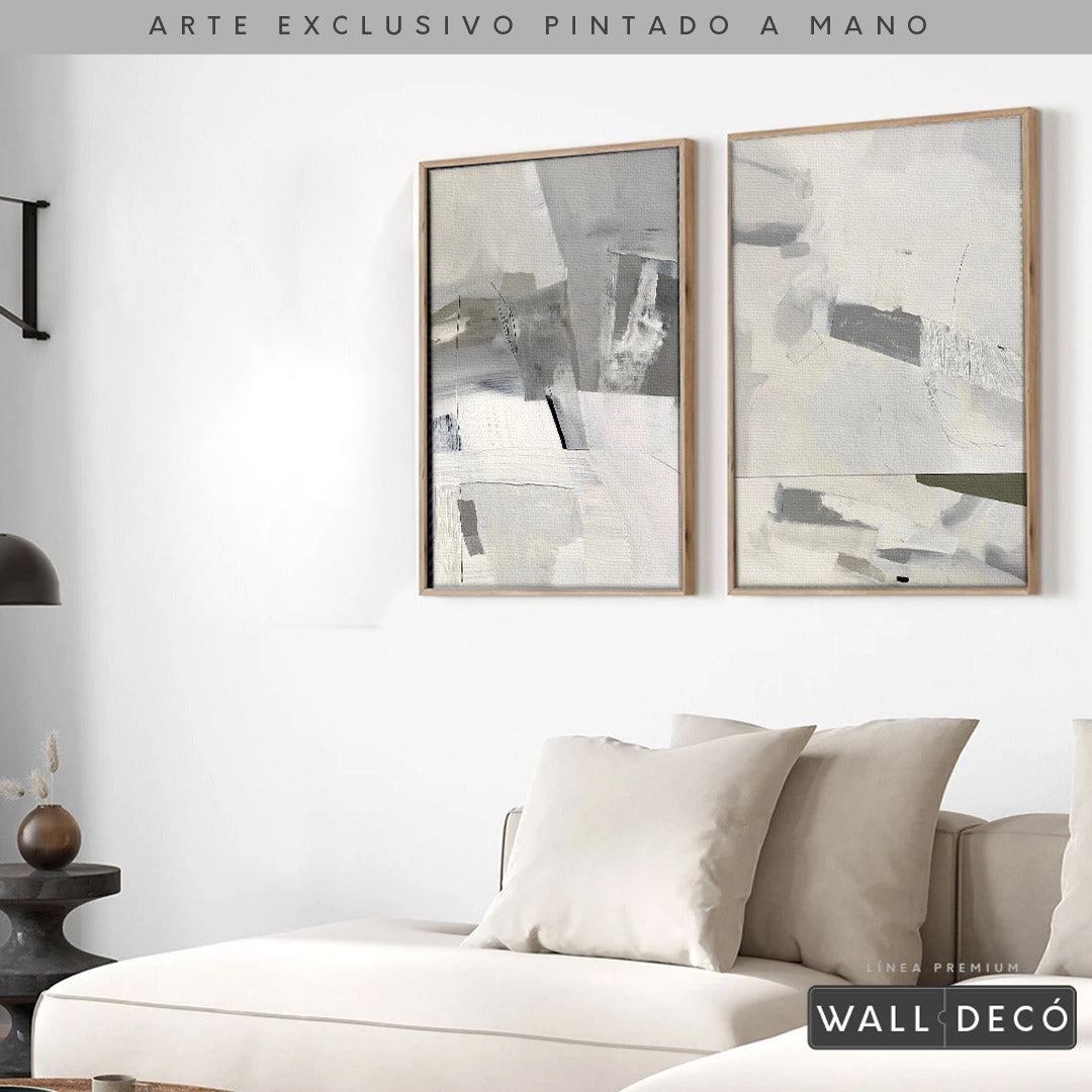 Díptico pintado a mano Elegancia minimalista