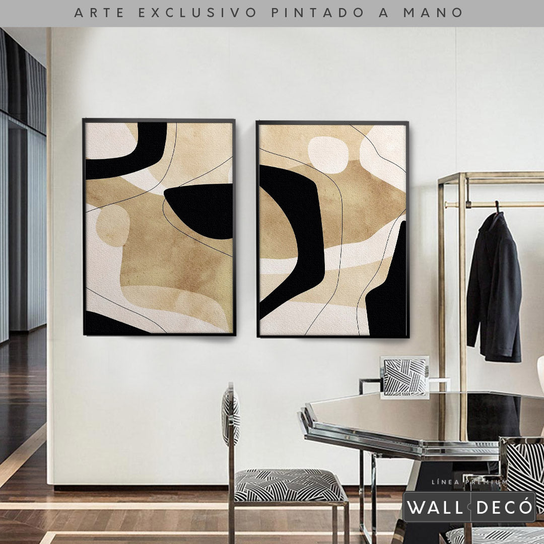 Díptico pintado a mano Armonía minimalista