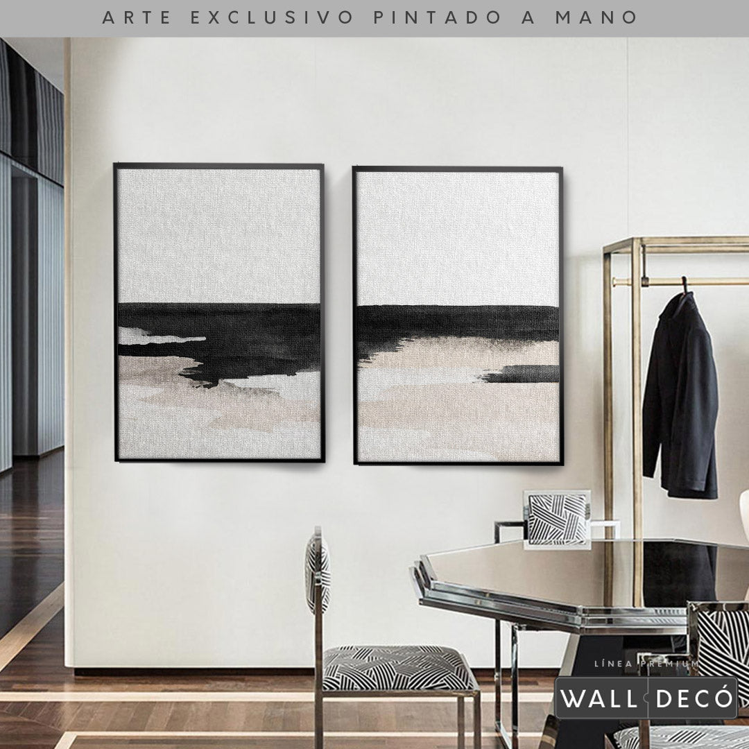 Díptico pintado a mano Horizonte atemporal