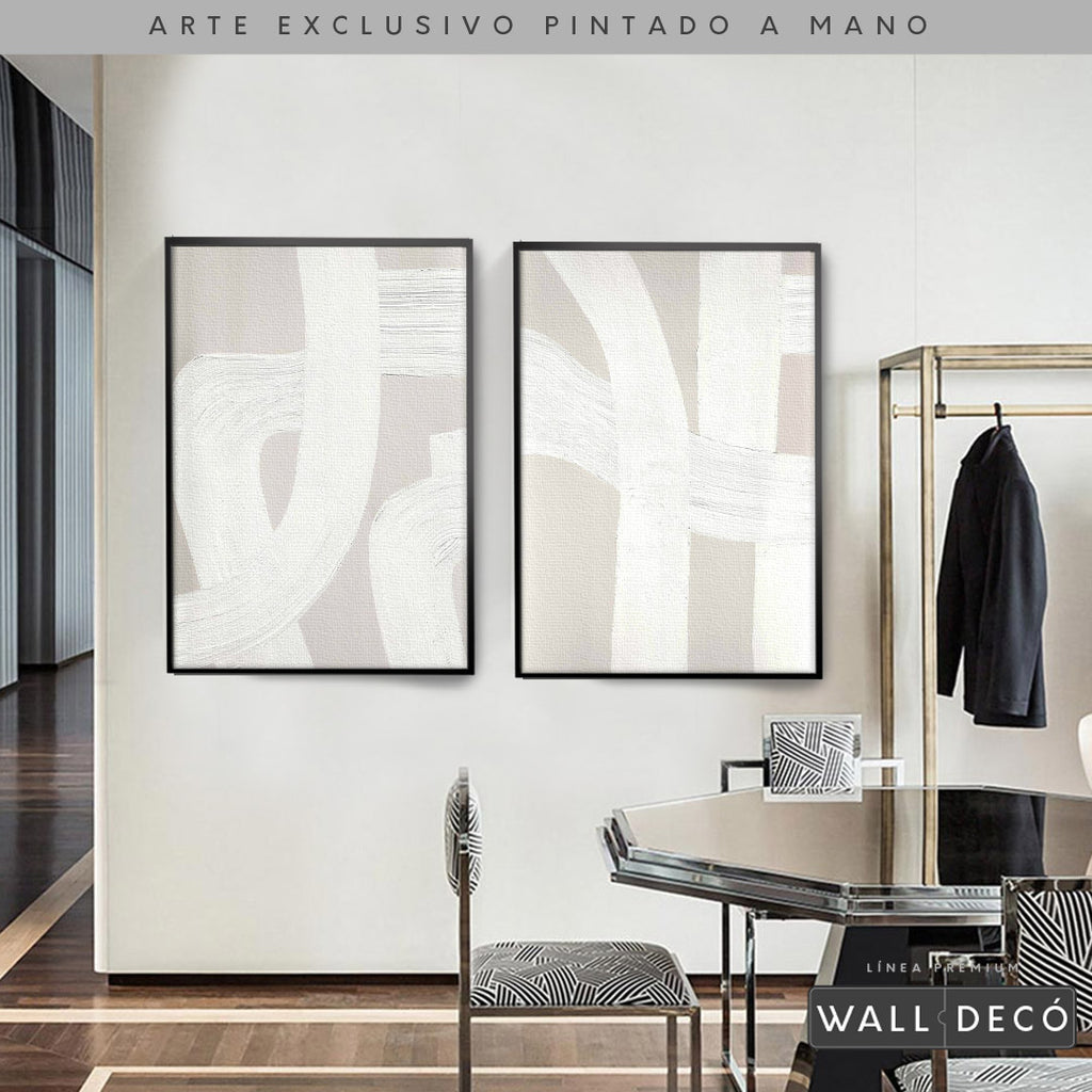 Díptico pintado a mano Pureza minimalista