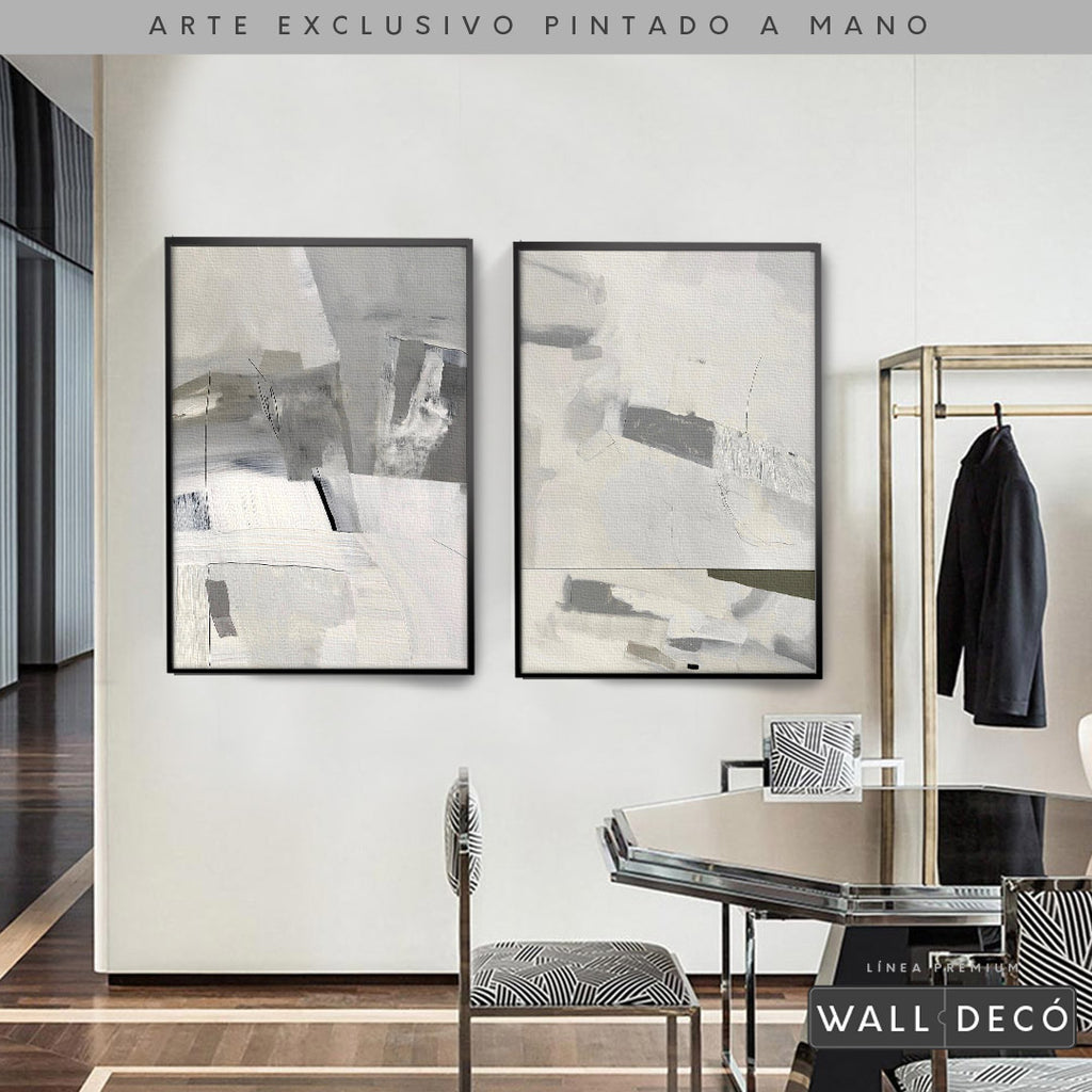 Díptico pintado a mano Elegancia minimalista