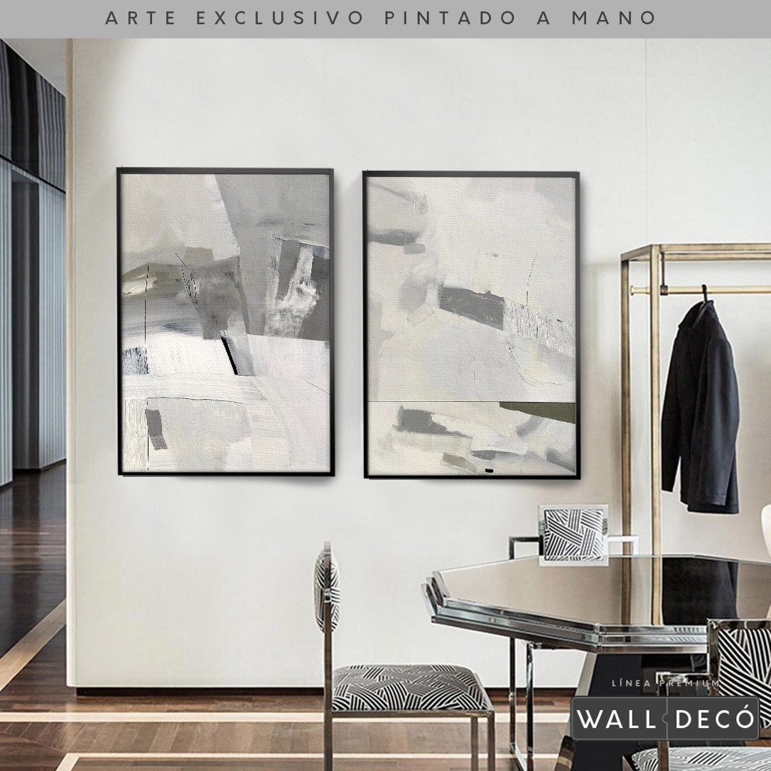 Díptico pintado a mano Elegancia minimalista