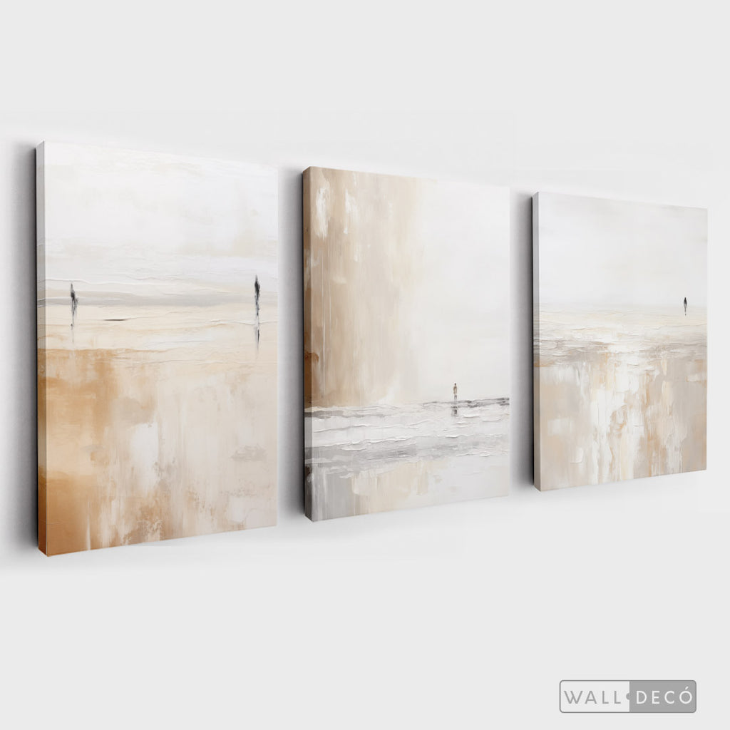 Tríptico Abstracto Minimalista Costa Serena – sin marco