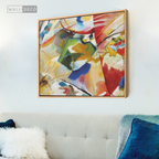 Cuadro Arte Pintura con centro verde, Kandinsky
