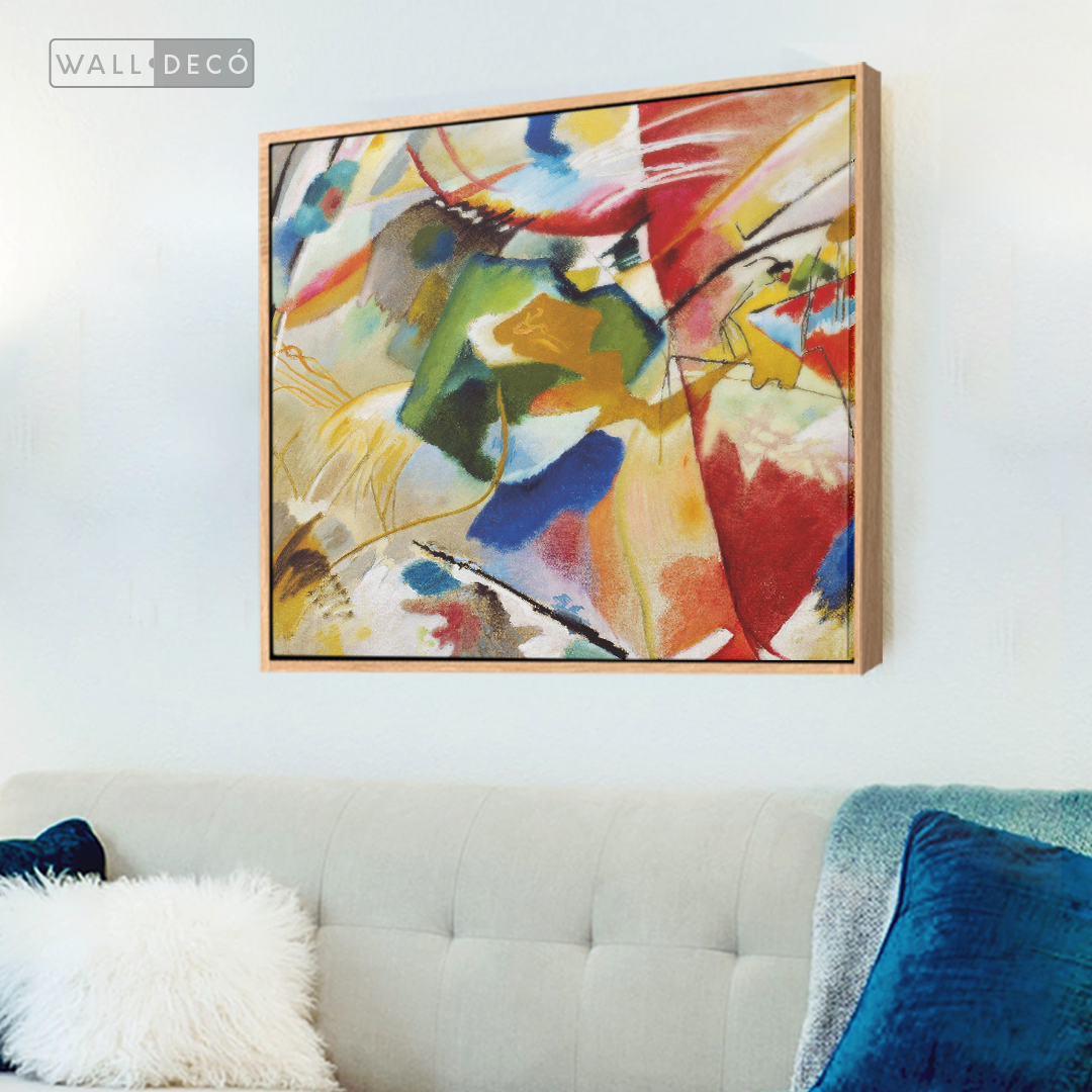 Cuadro Arte Pintura con centro verde, Kandinsky