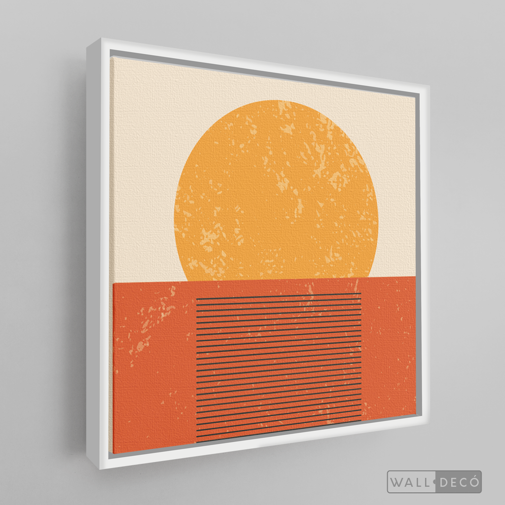 Cuadro Abstracto Minimal Sunset Orange