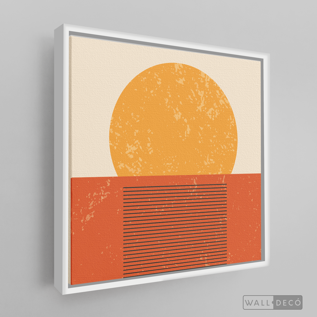 Cuadro Abstracto Minimal Sunset Orange