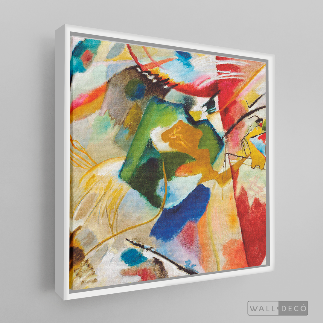 Cuadro Arte Pintura con centro verde, Kandinsky
