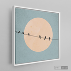Cuadro Minimalista Pájaros en Azul