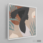 Cuadro Mujer Afro Tulipanes