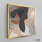 Cuadro Mujer Afro Tulipanes