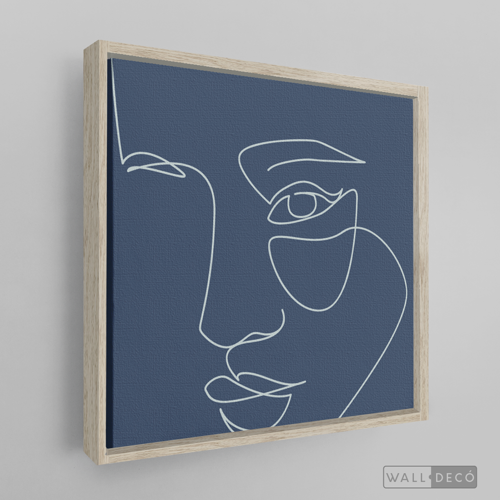Cuadro Face Lines Azul Uno