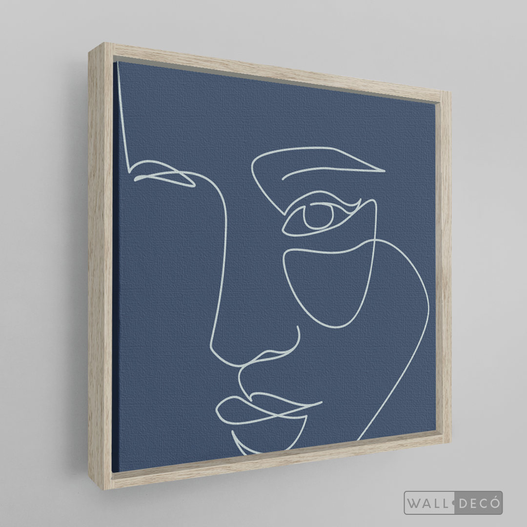 Cuadro Face Lines Azul Uno