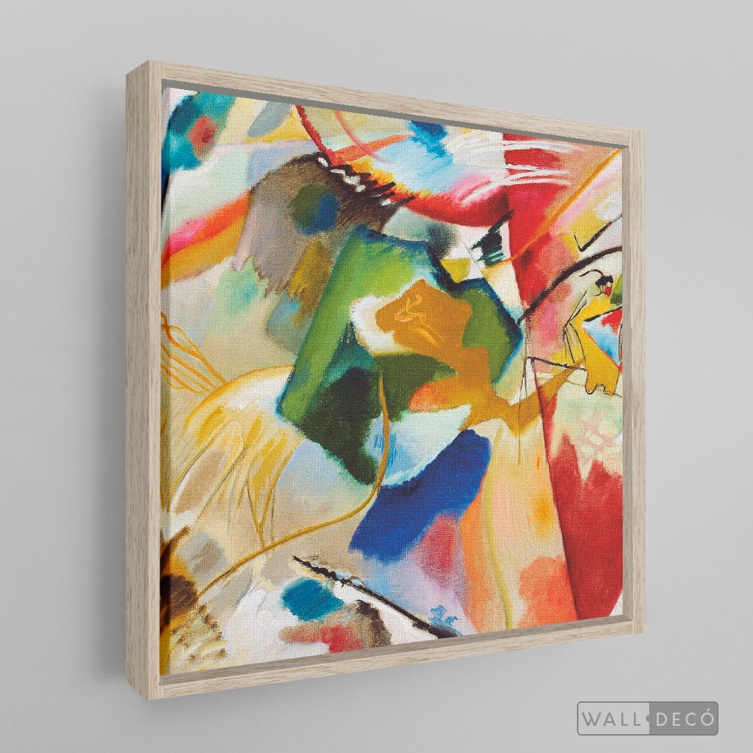Cuadro Arte Pintura con centro verde, Kandinsky
