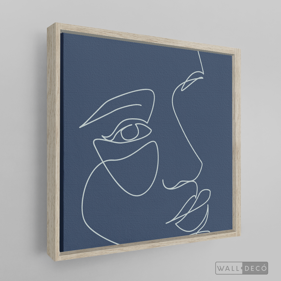 Cuadro Face Lines Azul Tres