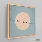 Cuadro Minimalista Pájaros en Azul