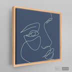 Cuadro Face Lines Azul Tres