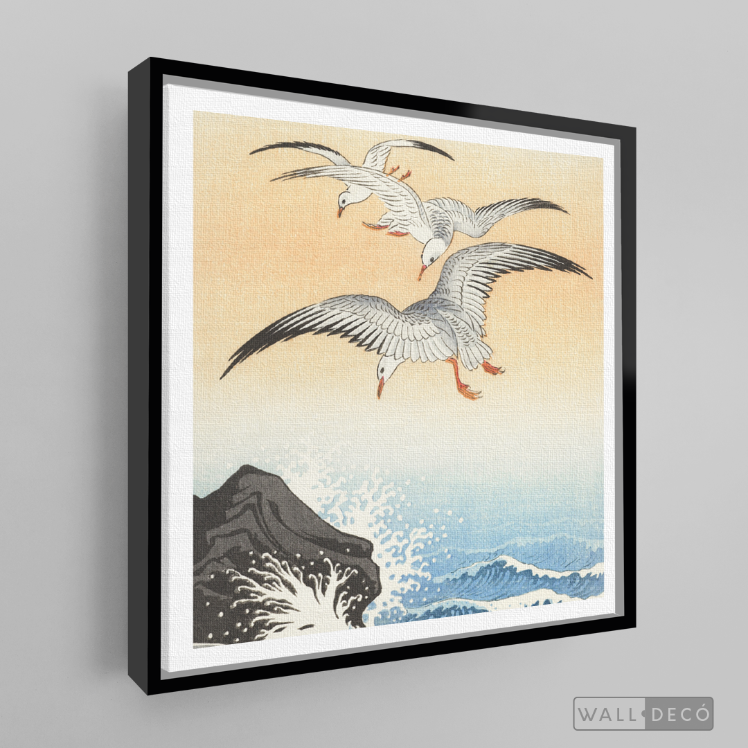 Cuadro Aves Gaviotas Japón