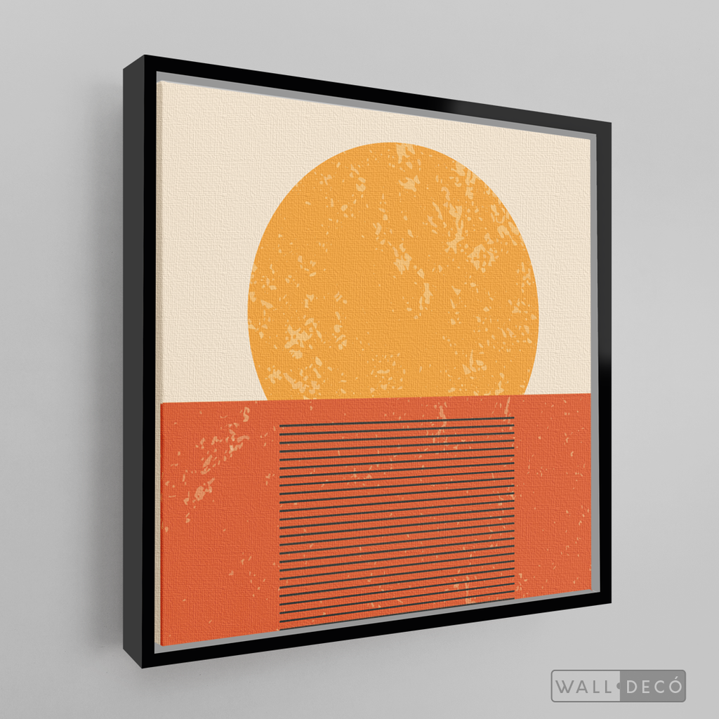 Cuadro Abstracto Minimal Sunset Orange